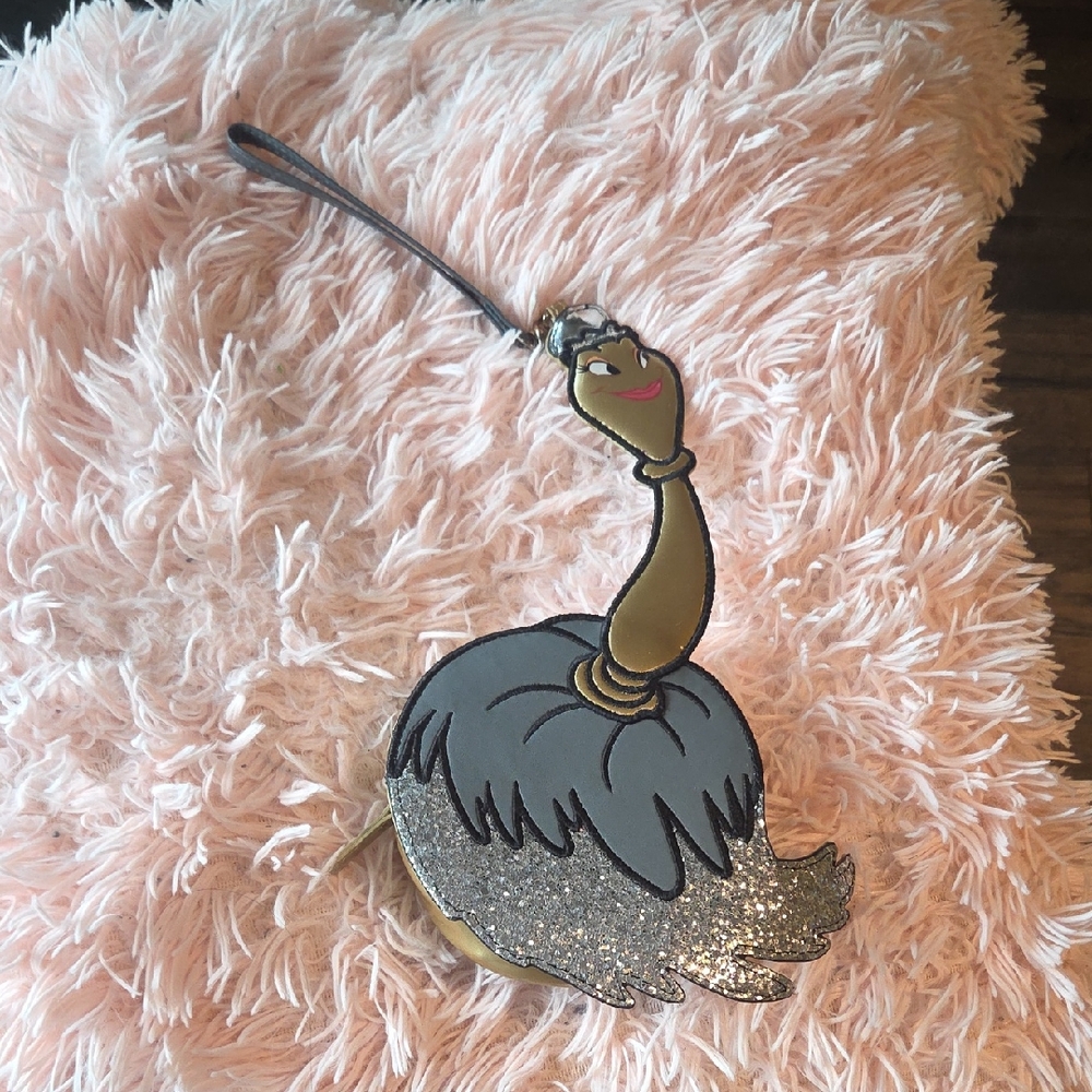 Disney Ostrich Wristlet Bag - Gray and Gold